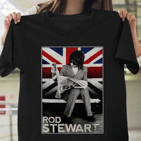 Rod Stewart Plaid Union Jack Tour 2014 T Shirt Merch Size Up To 5xl