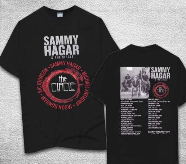 Sammy Hagar And The Circle 2021 Tour T Shirt Size Up To 5xl