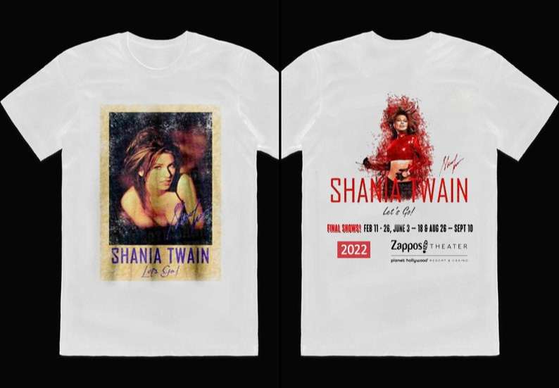 Shania Twain T Shirt Lets Go The Las Vegas Residency 2022 Tour Size Up To 5xl