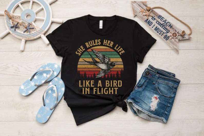 She Rules Her Life Like A Bird In Flight T Shirt Stevie Nicks Fleetwood Mac Size Up To 5xl