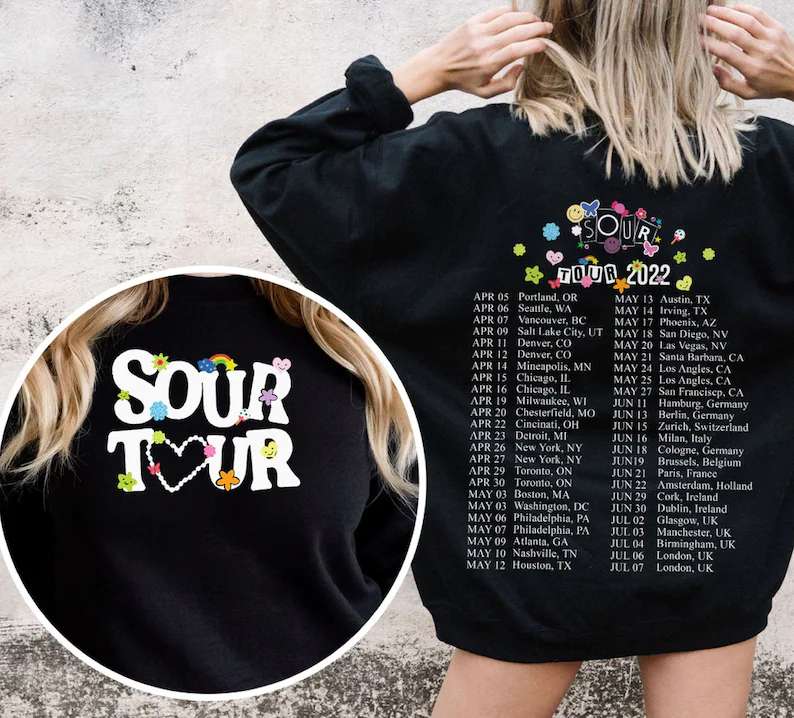 Sour Tour 2022 Sweatshirt T-shirt Olivia Rodrigo Size Up To 5xl