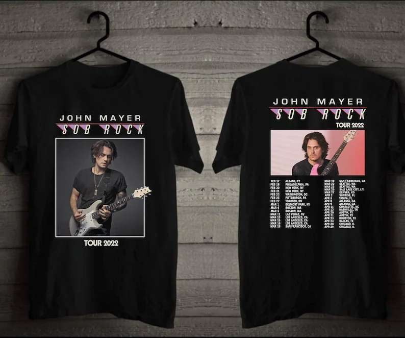 Tour John Mayer Sob Rock America Tour T Shirt John Mayer Size Up To 5xl