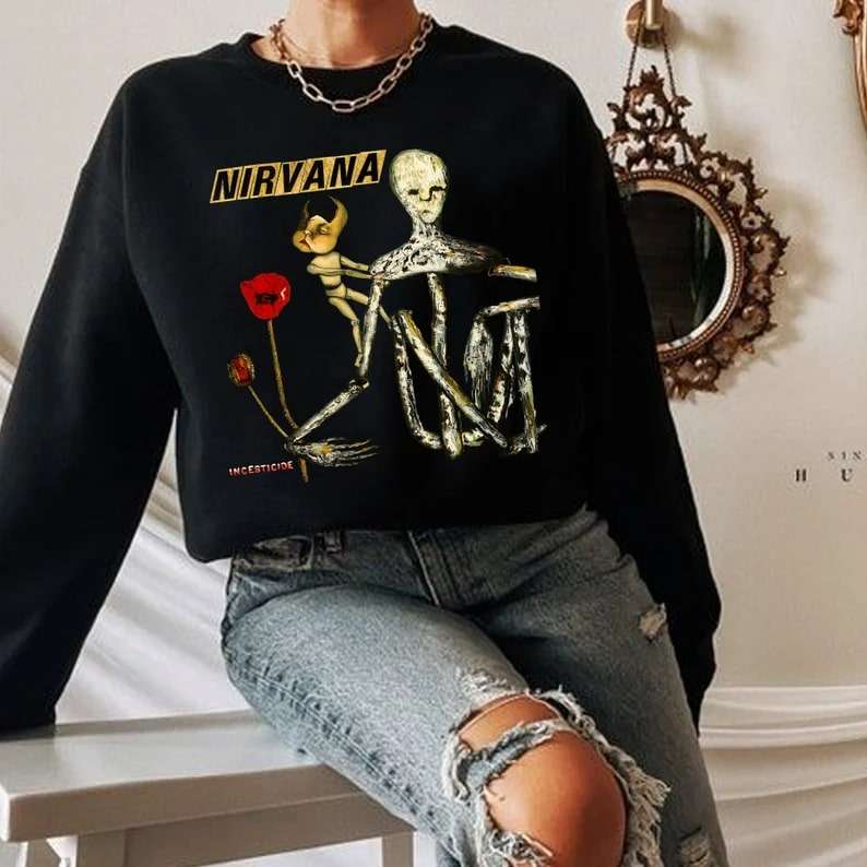 Vintage Nirvana Incesticide Sweatshirtkurt Cobain Grunge Rock Size Up To 5xl