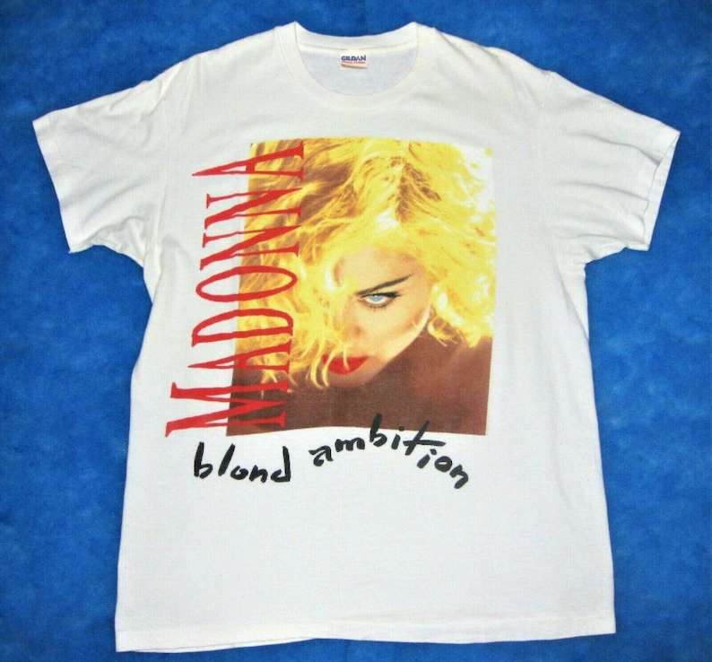 Vintage Rare 1990 Madonna Blonde Ambition Concert Tour Unisex T Shirt Size Up To 5xl