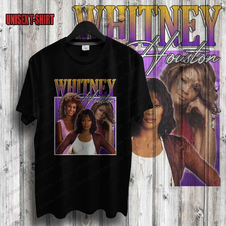 Whitney Houston Merch Music Singer Black T Shirt Size Up To 5xl