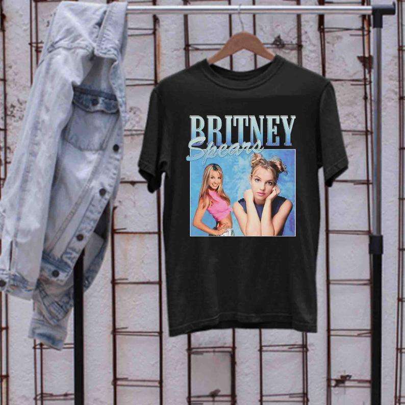 Young Britney Spears Blue Retro T Shirt Size Up To 5xl