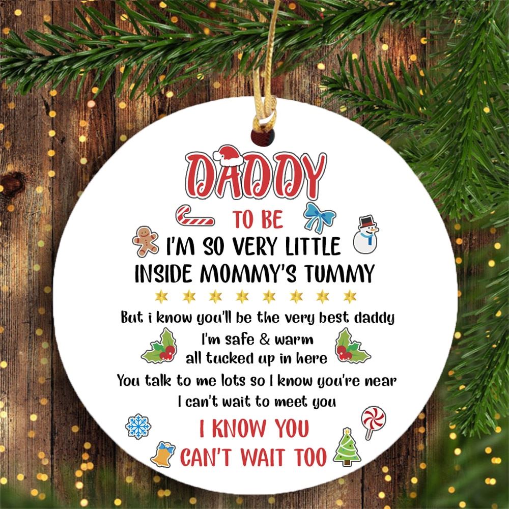 Christmas Gift For Daddy To Be Bump Safe Warm Ornament