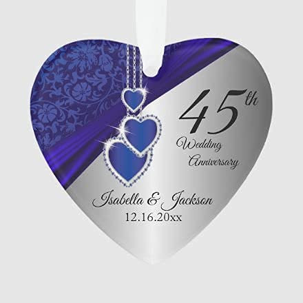 Customized Happy Wedding Anniversary Ornaments Happy 45th Anniversary Ornaments Custom Name Time For Parents Couple Anniversary Decoration From Kids Friend On Xmas Anniversary