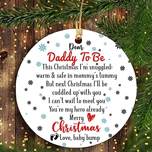 Dear Daddy To Be Youre My Hero Already Ornament Gift For Daddy To Be Car Hanging Ornament Hanging Decoration Christmas Tree Gift For Merry Christmas Ornament