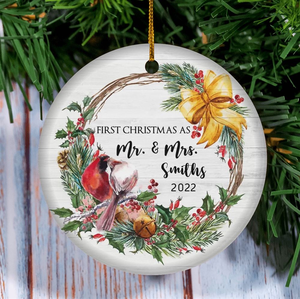 First Christmas As Mr And Mrs Ornamentcouple Cardinal Ornamentpersonalized Ornamentkeepsakechristmas Ornamentwedding Giftcouple Gift