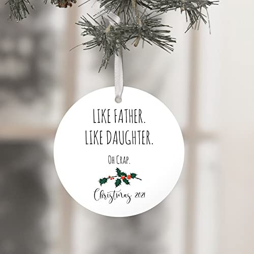 For Dad Funny Dad Ornament Like Father Ornament Christmas Ornament From Daughter Gift Oh Crap Ornament Silly Dad Ornament Sarcastic Ornament