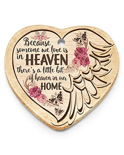 Gift To Heaven - Because Someone We Love Is In Heaven Heart Ornament Christmas Ornament