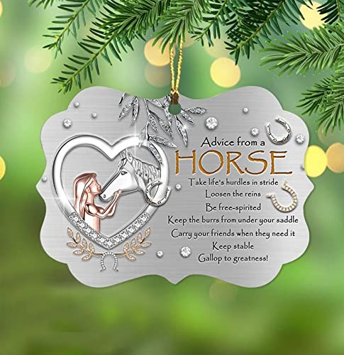 Horse Advice Jewelry Style Christmas Benelux Aluminum Ornament Top Tree Ornament Keepsake For Thanksgiving Birthday Christmas Window Dress Up Crafts Hanging Car Ornament For Christmas