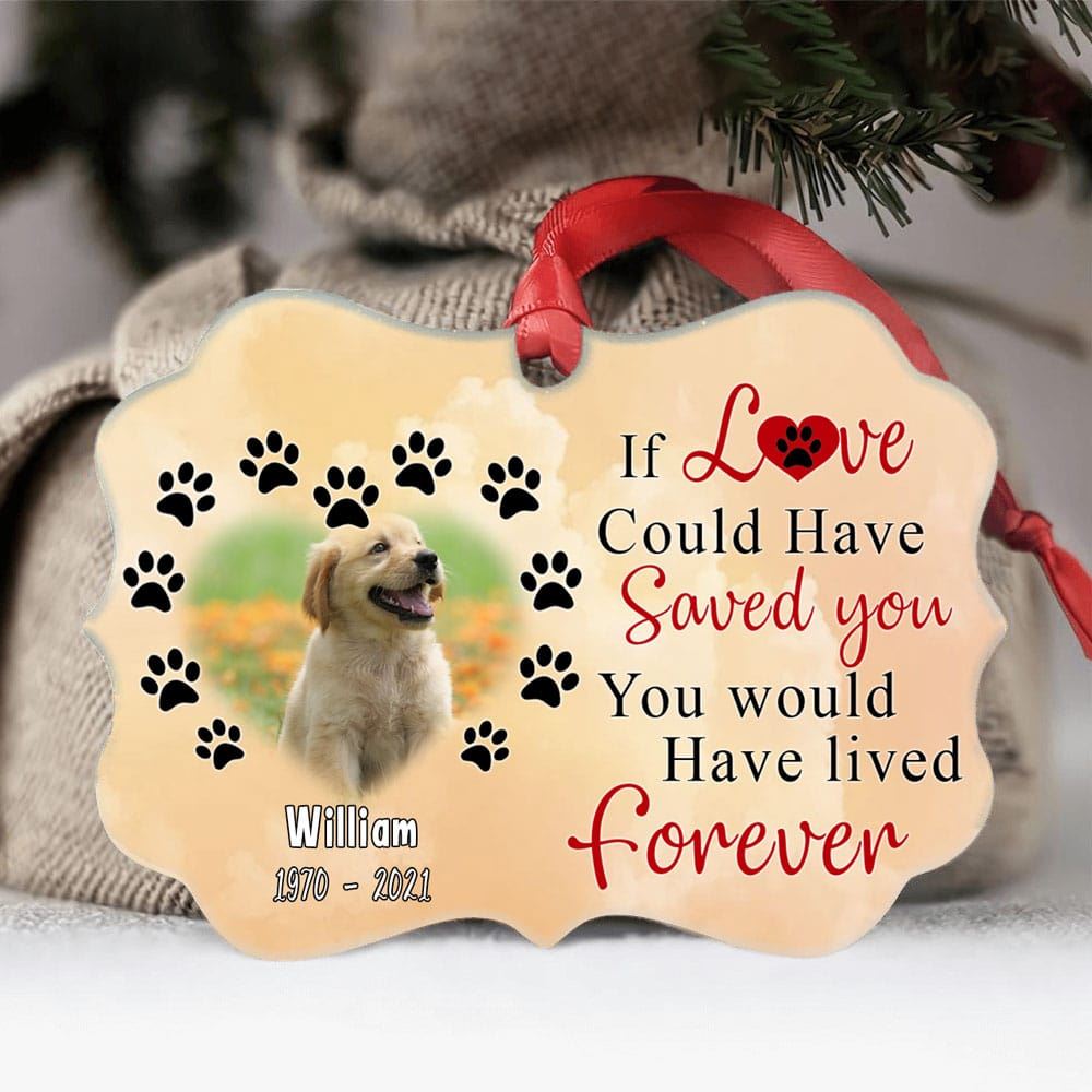 If Love Could Have Saved You You Would Have Lived Forever Personalized Memorial Pet Cat Dog Aluminium Ornament