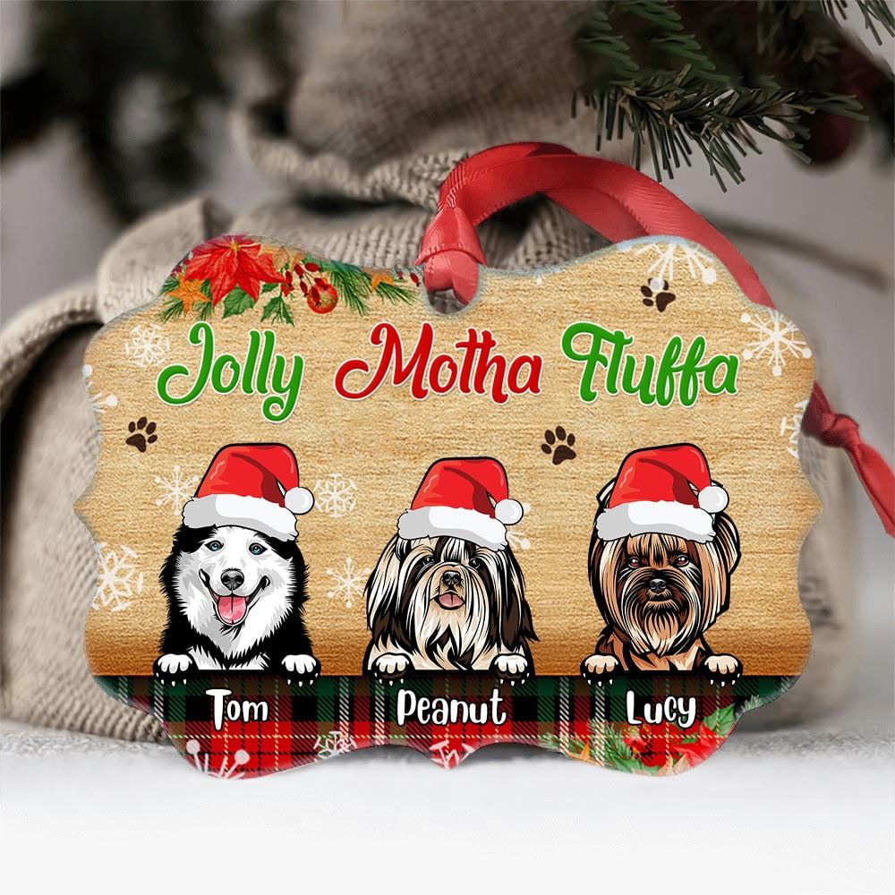 Jolly Motha Fluffa Personalized Ornament Custom Christmas Gift For Dog Lovers