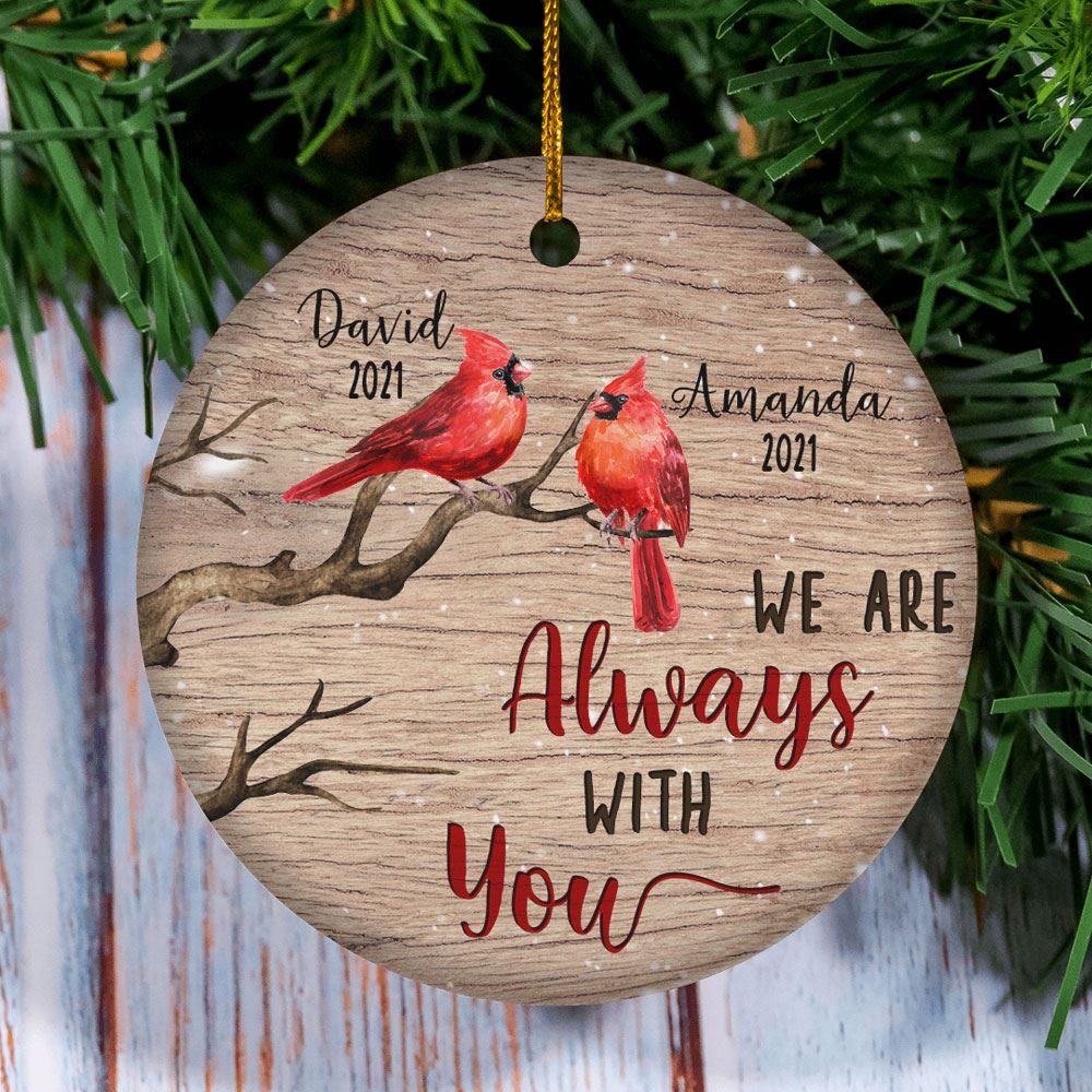 Personalized Always With You Cardinal Ornament Memorial Sympathy Gift