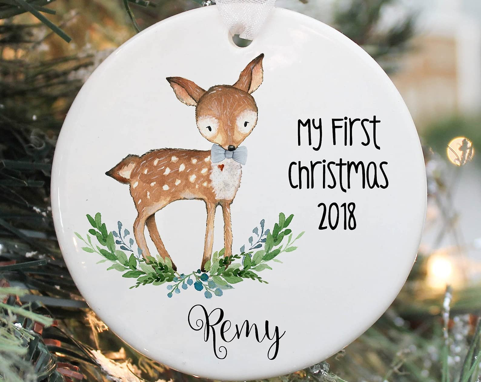 Personalized Baby Boy Ornament My First Christmas Ornament Custom Name Year For Family Have New Baby Decoration Hanging Ornament Gifts From Parents Themselves On Christmas Occasions