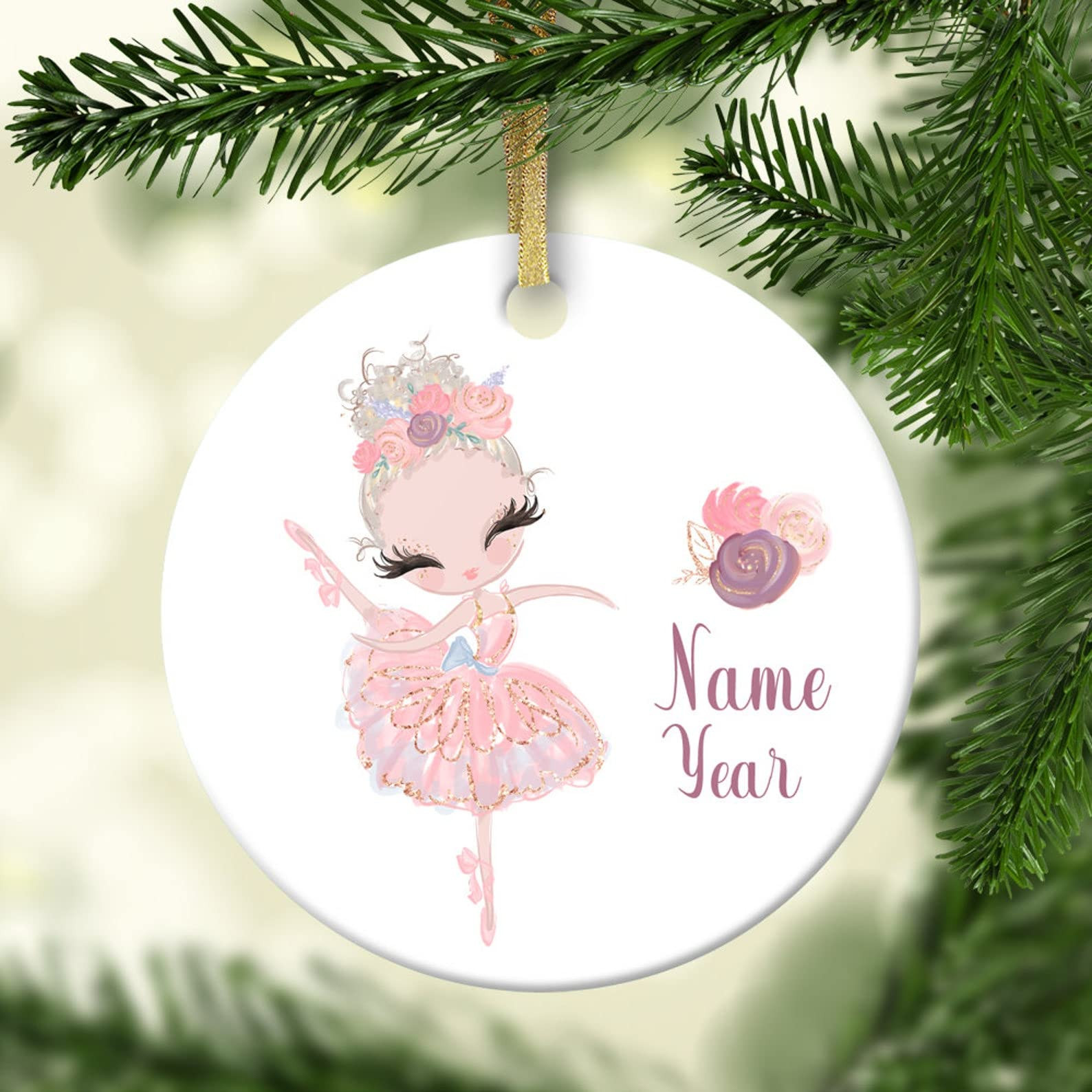 Personalized Ballerina Ornament Tiny Dancer Holiday Ornament Christmas Custom Ornament Blonde Christmas Ornament Christmas Tree Decoration Hanging Decoration