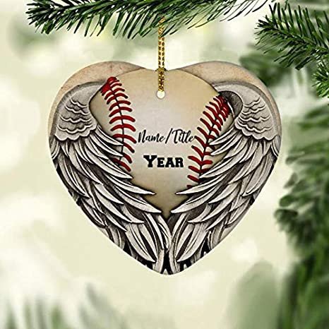 Personalized Baseball Dad Memorial Angel Wings Christmas Dad Ornament Grandpa Ornament -ghepten-ha55mx7