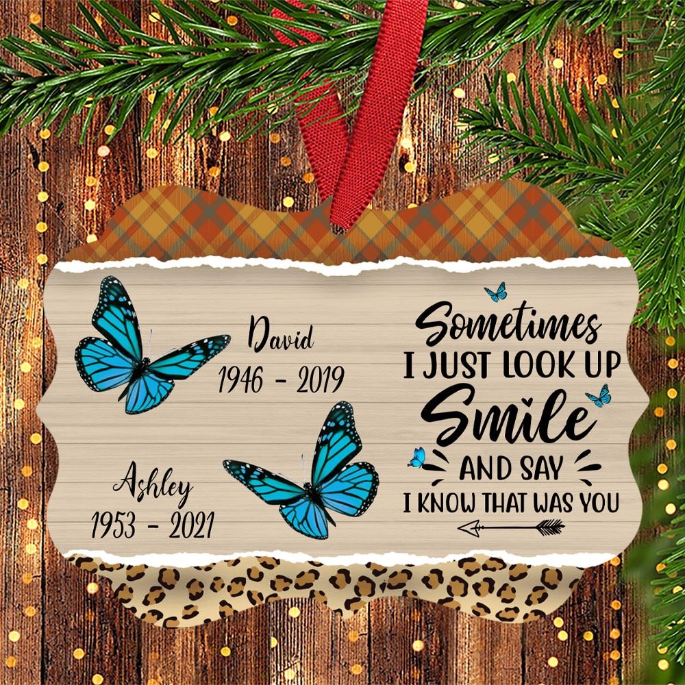 Personalized Butterfly Memorial Gift For Father Or Mother Loss Ornament