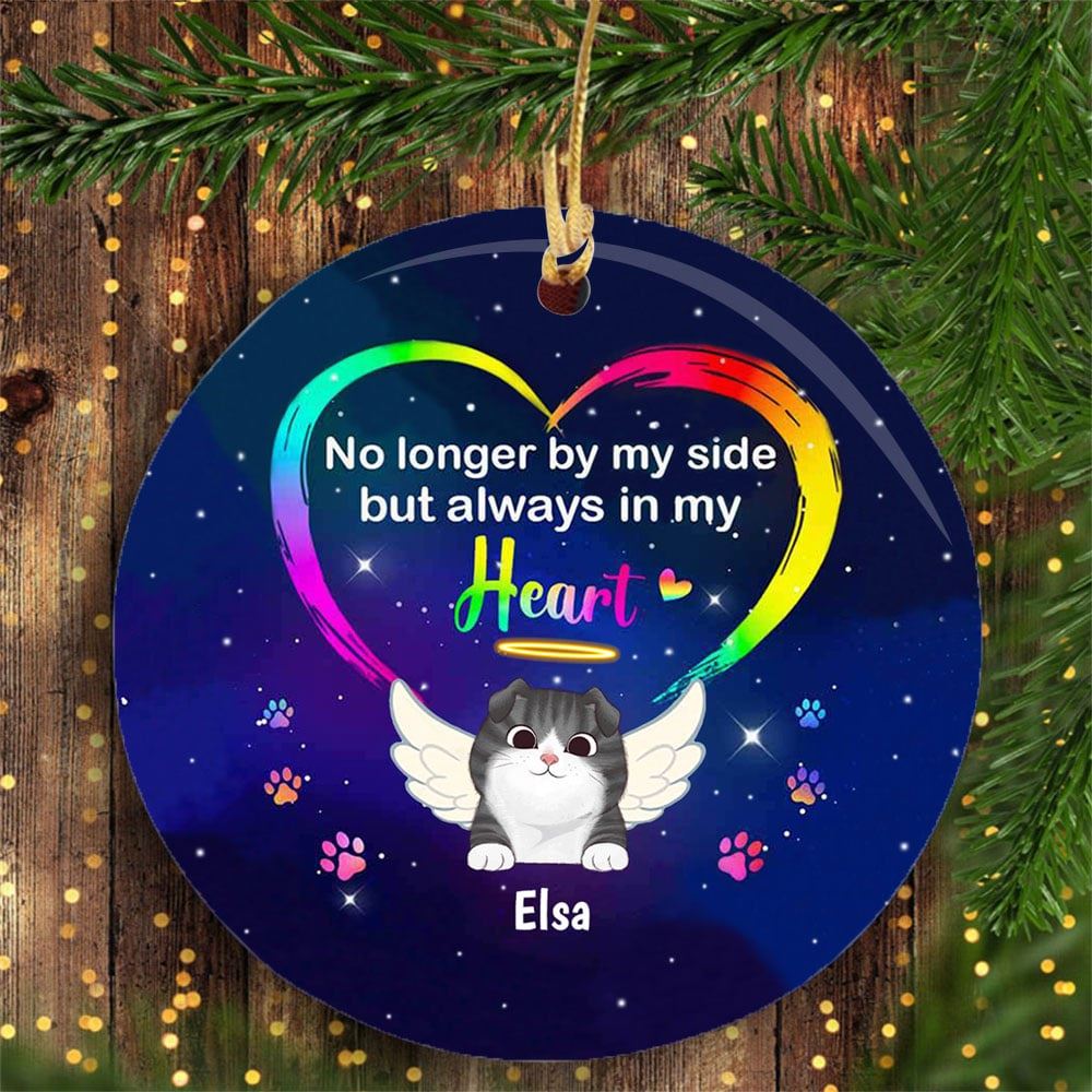 Personalized Cardinal Memorial Cat Circle Ornament