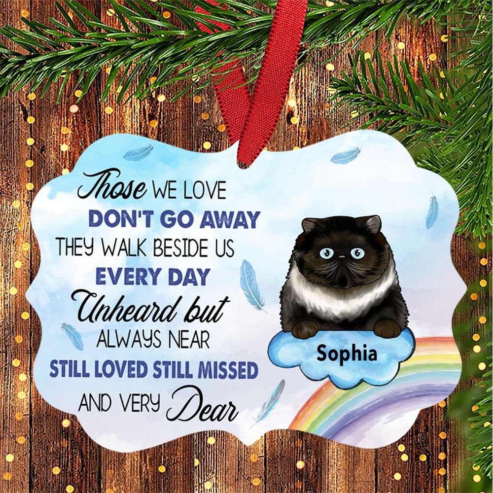 Personalized Christmas Memorial Cardinal Cat Benelux Ornament