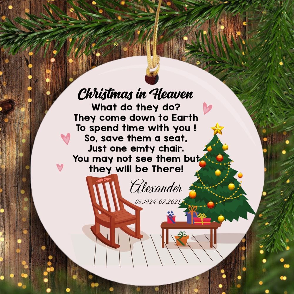 Personalized Custom Family Memorial Ornament Decor Christmas In Heaven Memorial Gift