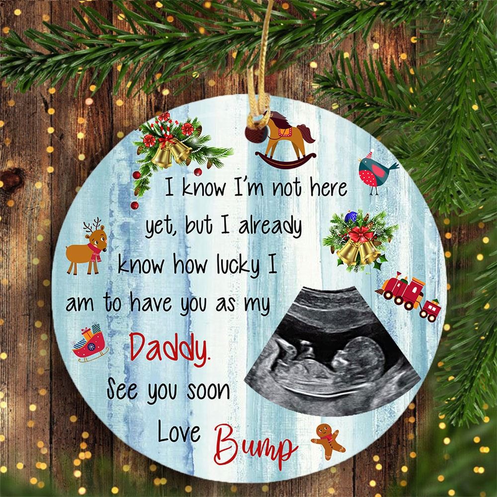 Personalized Daddy See You Soon Ornament With Sonogram Gift For Future Daddy Dad To Be