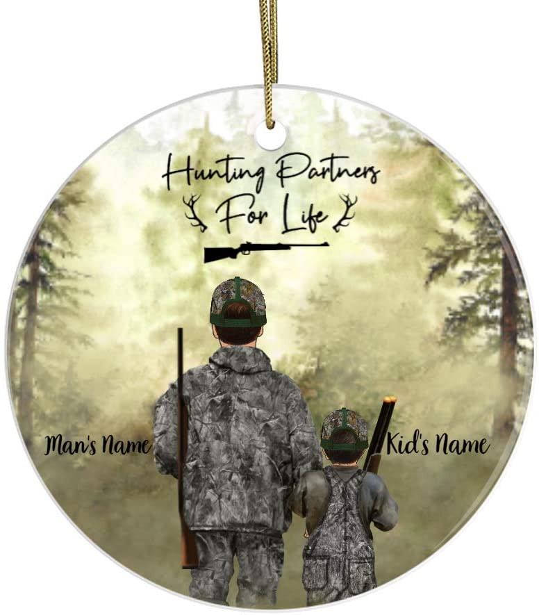 Personalized Deer Hunting Ornament - Hunting Partners For Life Dad And Son Ornament