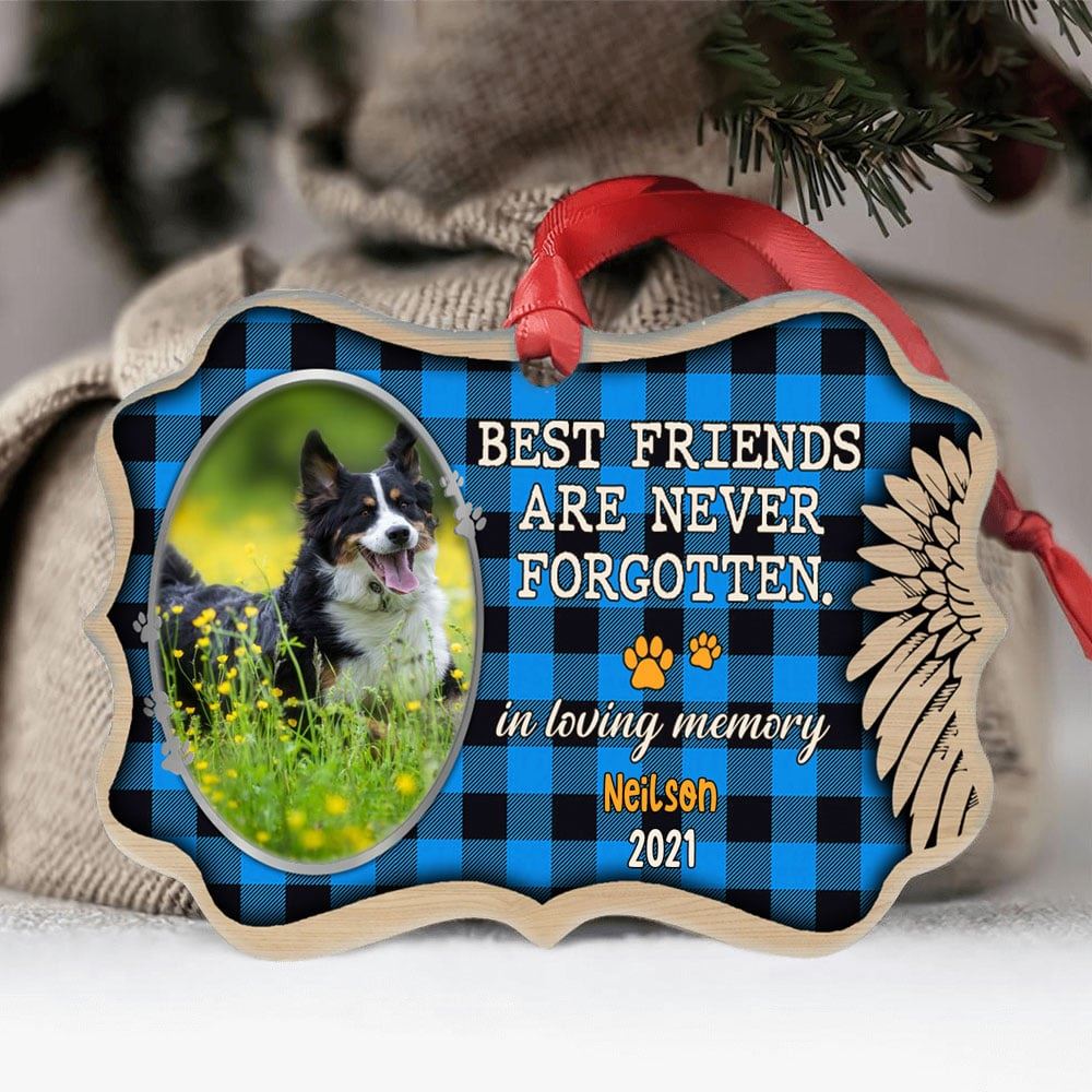 Personalized Dog Cat Photo Memorial Aluminum Ornament