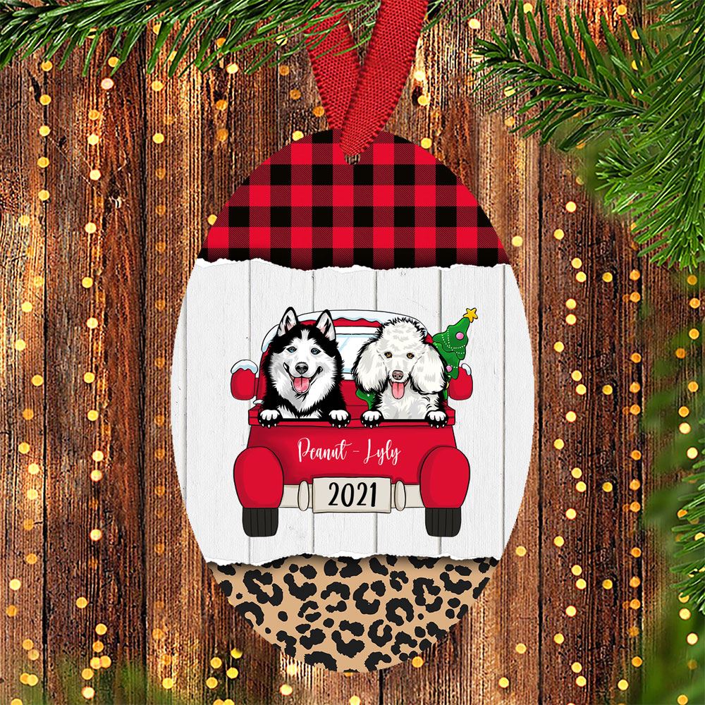 Personalized Dog Christmas Oval Ornament Christmas Gift For Dog Lovers