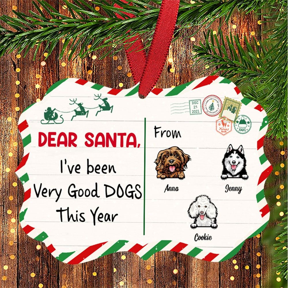 Personalized Dog Christmas Santa Benelux Ornament