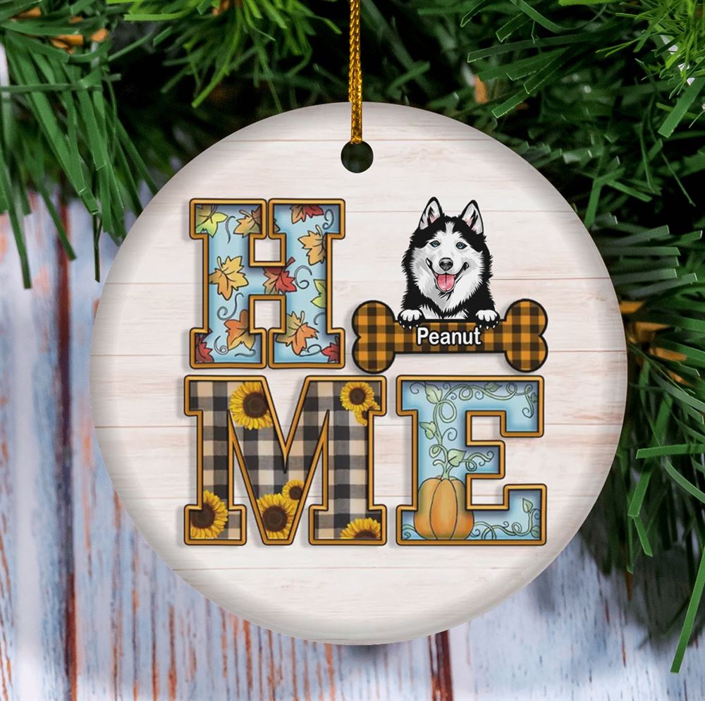 Personalized Dog Home Ornament Peeking Dog Ornament Dog Keepsake Fall Home Decor Ceramic Hanging Decoration Dog Lovers Gift Dog Gift