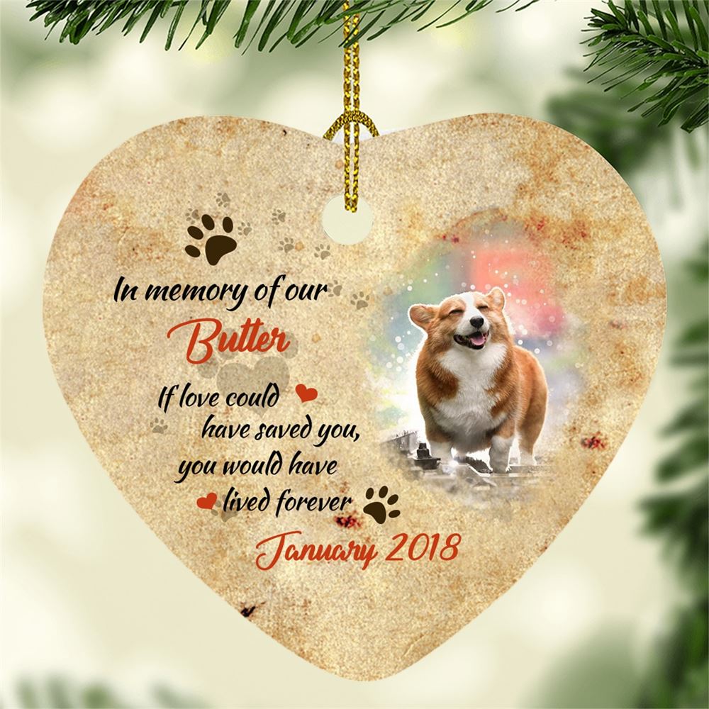 Personalized Dog In Memory Of Our Heart Ornament Christmas Gift For Dog Lovers