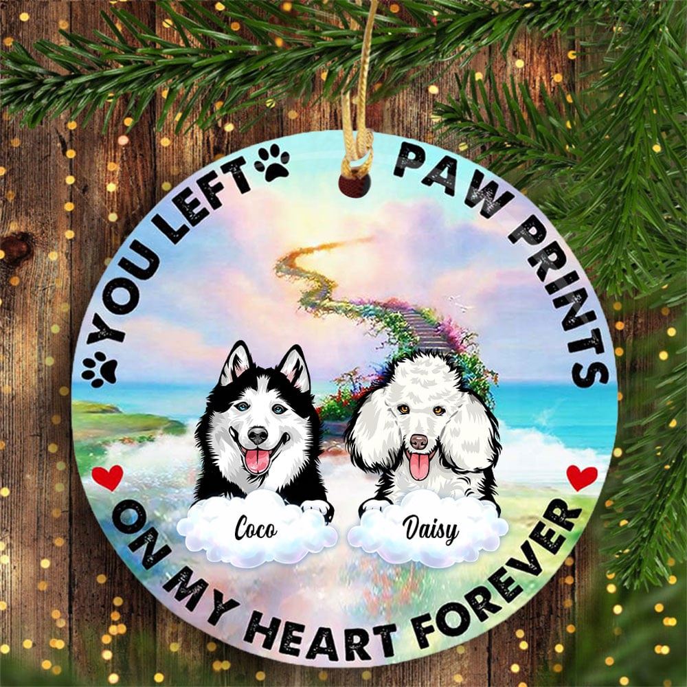 Personalized Dog Memorial In My Heart Circle Ornament Christmas Gift For Dog Lovers