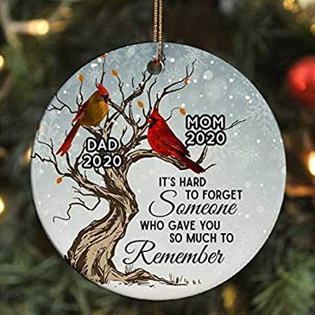 Personalized Family Memorial Cardinals Ornament - Its Hard To Forget Someone Who Give You So Much To Remember Christmas Ornament - Lost Loved One Memorial Idea Keepsake