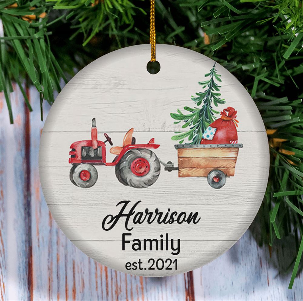 Personalized Farmhouse Family Christmas Agrimotor Decoration Ornament