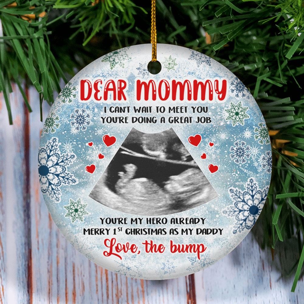 Personalized First Time Mom Christmas Gifts From The Bump Photo First Christmas Ornament Gift For Mom To Be