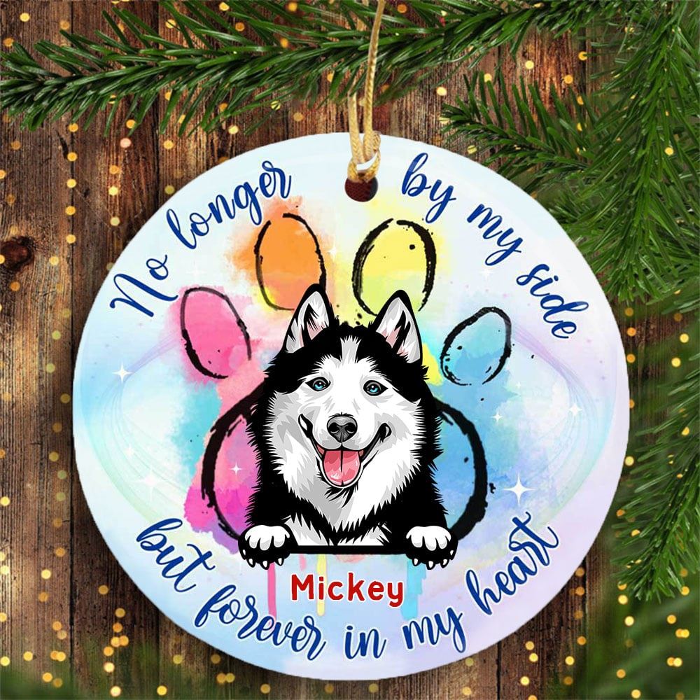 Personalized Forever In My Heart Dog Memorial Circle Ornament