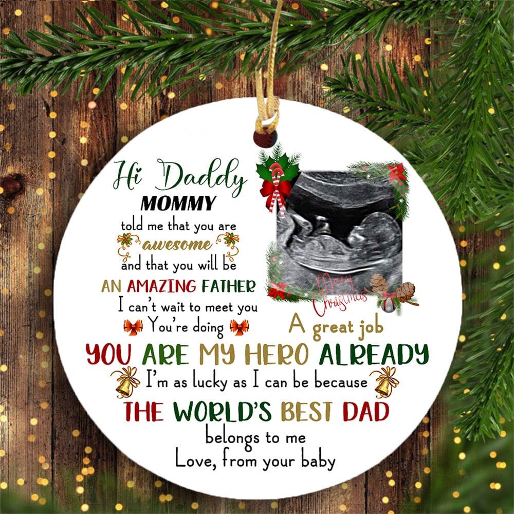 Personalized Gift For Daddy To Be Amazing Father The Worlds Best Dad Belongs To Me Ornament