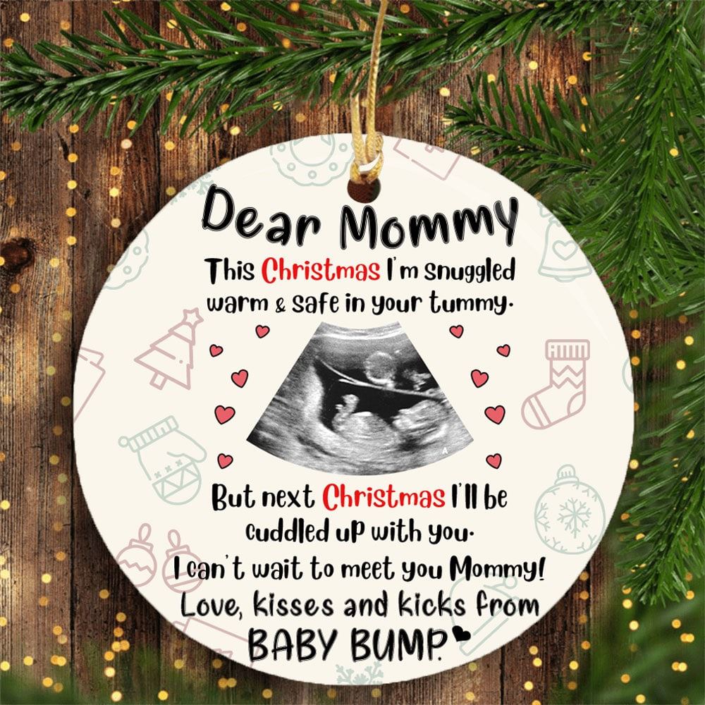 Personalized Gift For Mom To Be Cuddle Up With You Ornament With Sonogram