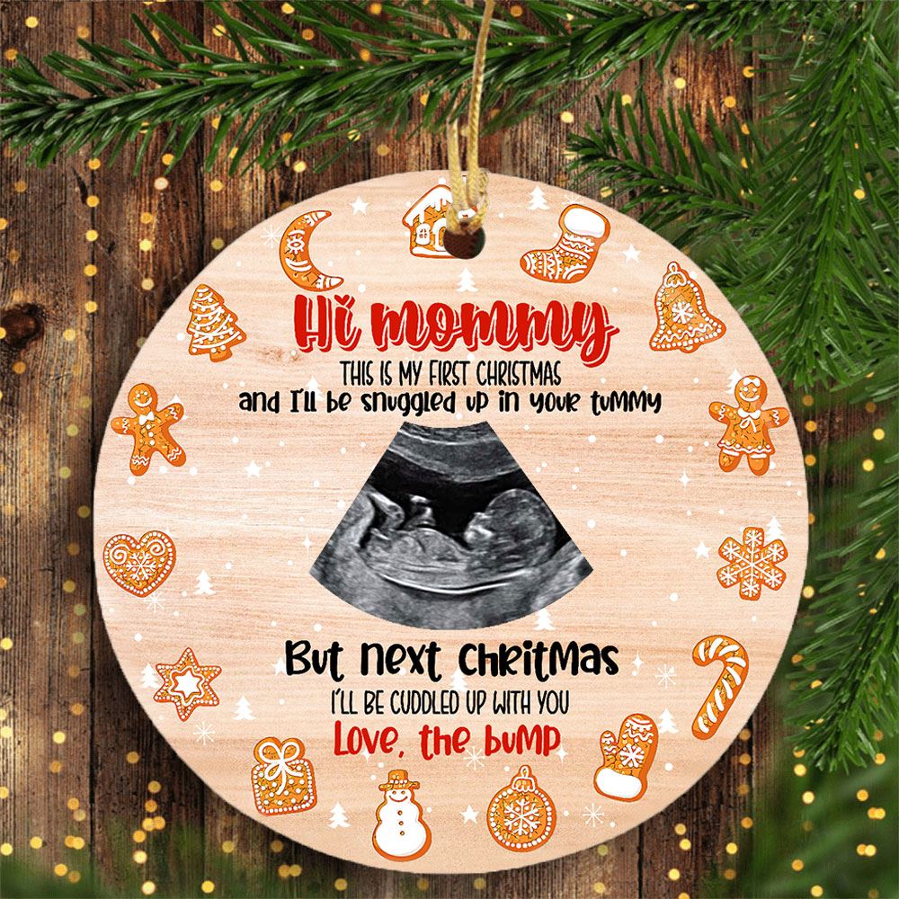 Personalized Gift For Mommy To Be Love Kisses And Kicks From Baby Bumb Ornament