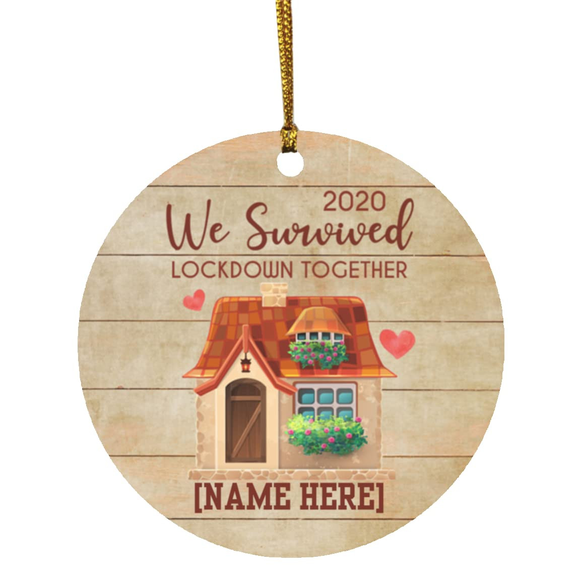 Personalized Gifts We Survived Lockdown Together Custom Names Family Ornament Family Decoration Christmas Tree Decor Hanging Circle Ornament