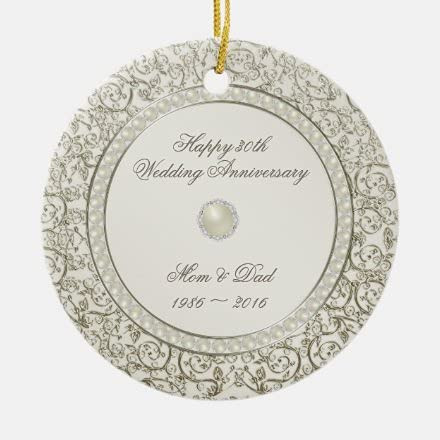 Personalized Happy Wedding Anniversary Ornaments 30th Anniversary Ornaments Married 30 Years Pearl Style Ornaments Gifts Crafts Hanging Window Dress Up Best Gifts For Anniversary Day