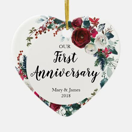 Personalized Happy Wedding Anniversary Ornaments First Anniversary Ornaments Full Of Flowers Decorative Ornaments Gifts Crafts Hanging Window Dress Up Best Gifts For Anniversary Day