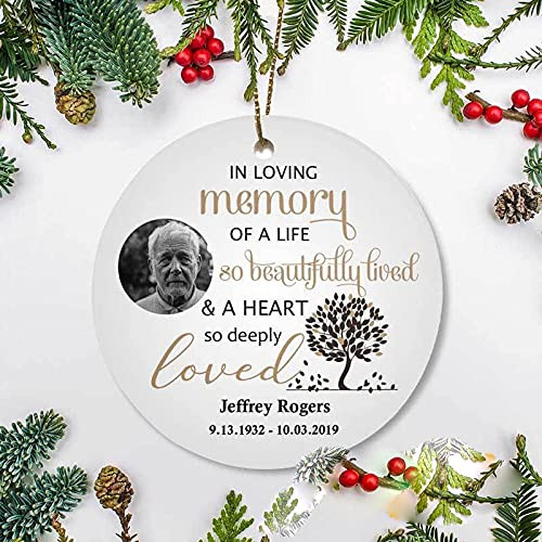 Personalized Loss Of Loved One Sympathy Ornament In Loving Memory Of A Life Christmas Condolence Gift Idea Death Anniversary Remembrance Memorial Family Friends Keepsake Tree Decorations