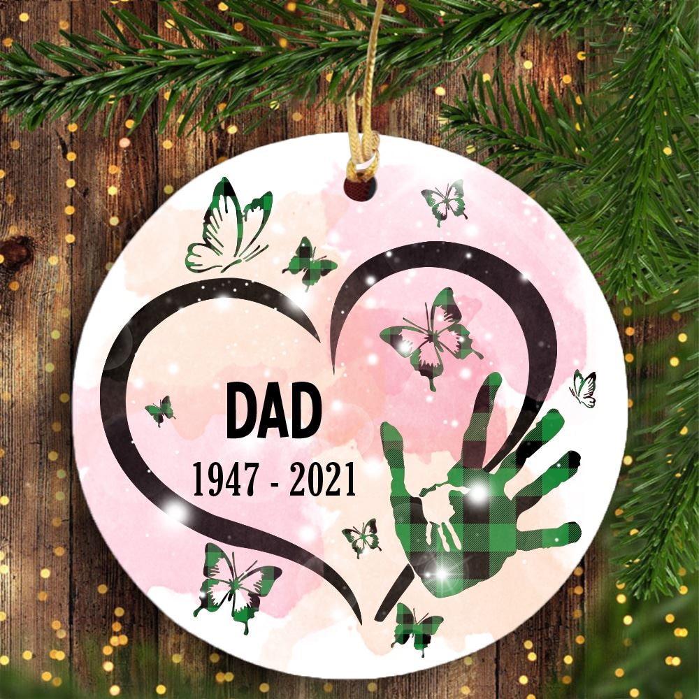 Personalized Memorial Butterfly Circle Ornament