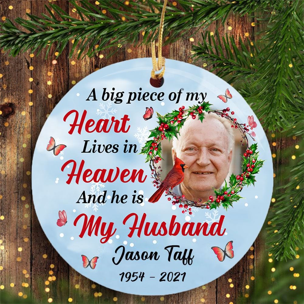 Personalized Memorial Cardinal Gift My Husband In Heaven Ornament