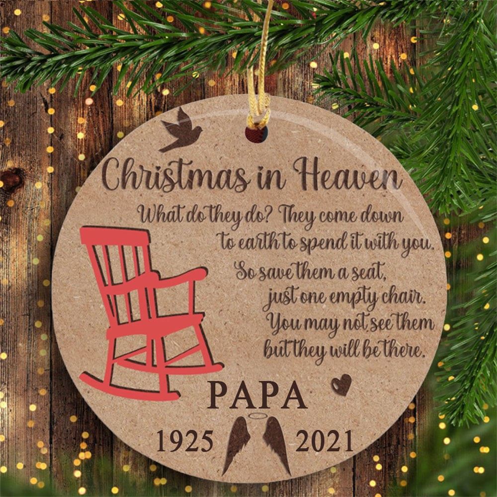 Personalized Memorial Christmas Ornament Christmas In Heaven Loss Of Mom Loss Of Dad Ornament