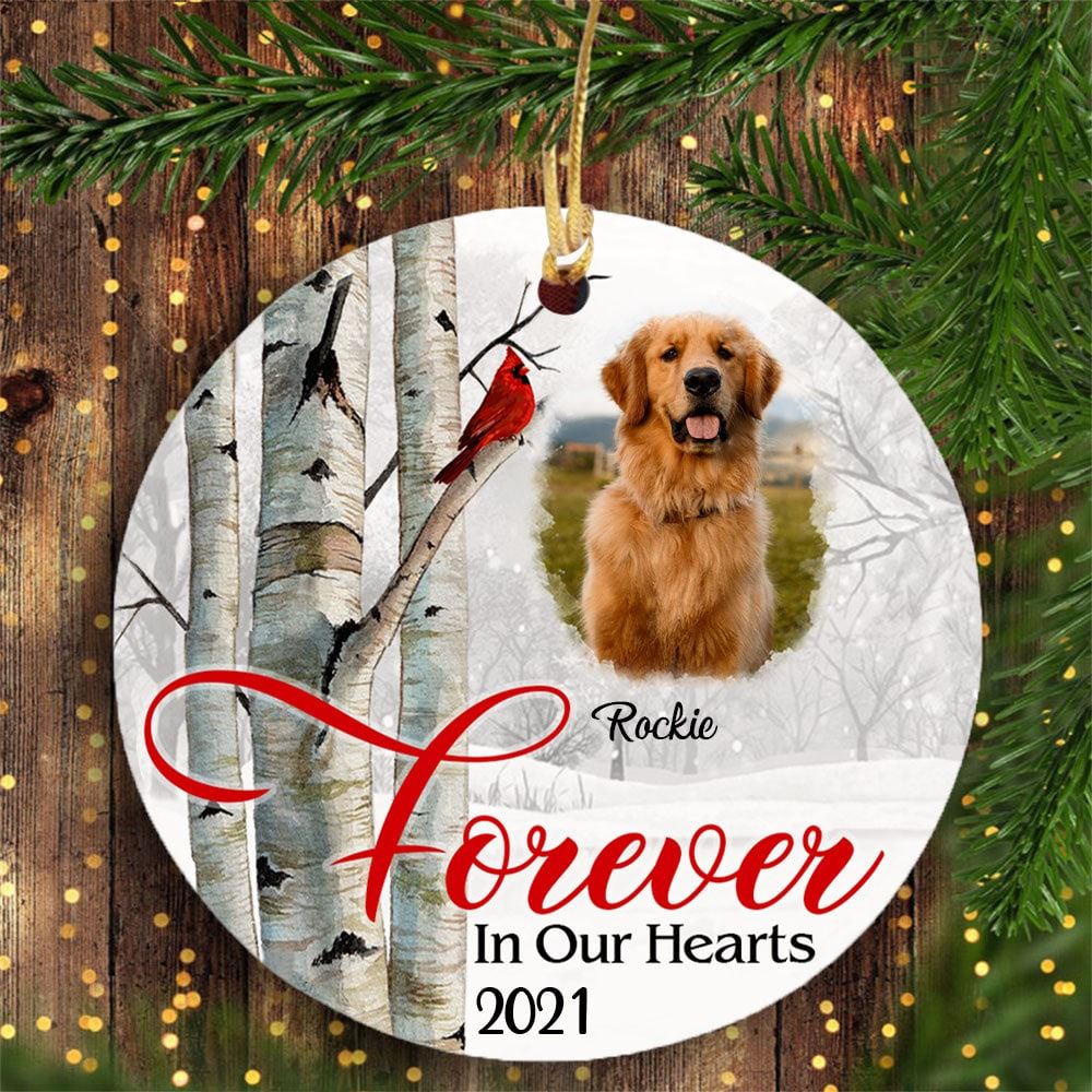 Personalized Memorial Dog Cat Circle Ornament